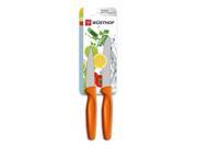 Wusthof Zest 2 Piece Paring Serrated Knife Set Orange