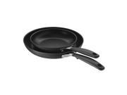 OXO Good Grips Non Stick Hard Anodized 8 Inch 10 Inch Open Frypan Twin Pack