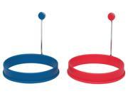 HIC 4 Nonstick Silicone Round Egg Rings Set of 2