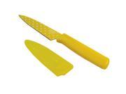 Kuhn Rikon Colori 4 Inch Paring Knife With Sheath Polka Dot Yellow