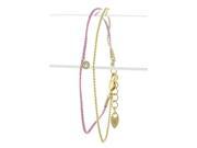 CAVENDISH Pink braided silk CZ charm bracelet