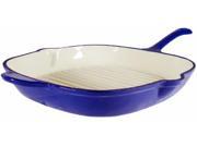Fancycook Enamel Cast Iron Blue Square Grill Pan 12 Inch