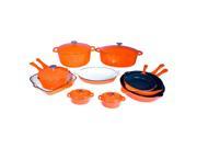 Le Chef 15 Piece Enamel Cast Iron Orange Cookware Set. on Sale.