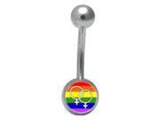 Rainbow Female Lesbian Pride Logo Navel Belly Ring Lesbian Body Jewelry