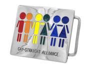 Rainbow Gay Straight Alliance Rectangular Belt Buckle STR8 Gay Lesbian Pride