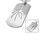 Marijuana Symbol 2pc Stainless Steel Sectional Dog Tag Style Steel Pendant 420 Pot Leaf Hemp Pride Necklace w Chain