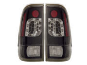 97 03 Ford F 350 LED Tail Lights Black Styleside