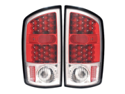 02 06 Dodge Ram 2500 LED Tail Lights Red Housing Clear Lens
