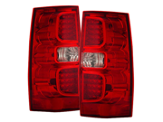 07 08 Chevy Suburban Tail Lights Red Clear