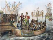 Christopher Columbus N(1451-1506) Italian Navigator Columbus Departing From Palos Spain On 3 August 1492 Engraving After Victor A Searles 1893 Poster Print by Christopher Columbus N(1451-1506) Italian Navigator Columbus Departing From Palos Spain On 3 August 1492 Engraving After Victor A Searles 1893 Poster Print by