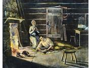 Abraham Lincoln N(1809-1865) 16Th President Of The United States A Young Lincoln Reading By Firelight With His Stepmother Sarah Bush Lincoln Engraving 19Th Cent Abraham Lincoln N(1809-1865) 16Th President Of The United States A Young Lincoln Reading By Firelight With His Stepmother Sarah Bush Lincoln Engraving 19Th Cent