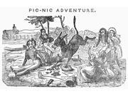 Picnic 1846 Nwood Engraving American 1846 Poster Print by (18 x 24) Picnic 1846 Nwood Engraving American 1846 Poster Print by (18 x 24)