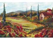 Tuscan Poppy Landscape Poster Print by Tre Sorelle Studios (12 x 18) Tuscan Poppy Landscape Poster Print by Tre Sorelle Studios (12 x 18)