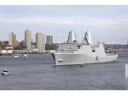 Marines and sailors man the rails of the USS New York Poster Print (17 x 11) Marines and sailors man the rails of the USS New York Poster Print (17 x 11)