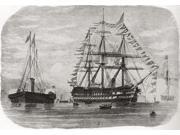 HMS Hero in 1860. A 91 gun ship-of-the-line. From Edward VII His Life and Times, published 1910. Poster Print (17 x 12) HMS Hero in 1860. A 91 gun ship-of-the-line. From Edward VII His Life and Times, published 1910. Poster Print (17 x 12)