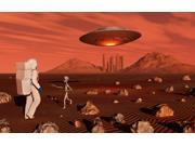 A human astronaut making contact with a grey alien on the surface of Mars Poster Print (18 x 11) A human astronaut making contact with a grey alien on the surface of Mars Poster Print (18 x 11)