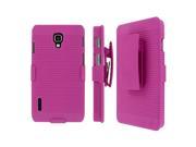 Optimus F7 Belt Clip Case MPERO Collection 3 in 1 Tough Hot Pink Kickstand Case for Optimus F7 US780