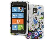 EMPIRE Samsung Focus S I937 Rubberized Design Hard Case Cover White with Blue Vines [EMPIRE Packaging]