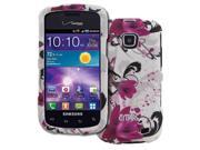 EMPIRE Samsung Illusion I110 Rubberized Design Hard Case Cover White with Purple Flowers [EMPIRE Packaging]