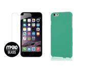 iPhone 6 6S Case Mint Rubberized Slim Fit Case Bubble Free Tempered GLASS Screen Protector