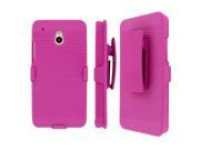 HTC One Mini Belt Clip Case MPERO Collection 3 in 1 Tough Hot Pink Kickstand Case for HTC One Mini M4