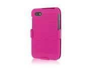 Blackberry Q5 Belt Clip Case MPERO Collection 3 in 1 Tough Hot Pink Kickstand Case for BlackBerry Q5