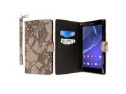 FLEX FLIP Wallet Case Sony Xperia T2 Ultra Black Lace