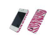 EMPIRE Apple iPhone 4 4S Pink and White Zebra Stripes Stealth Rubberized Design Hard Case Cover [EMPIRE Packaging]