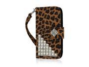 FLEX FLIP Wallet Case Kyocera Hydro Icon Studded Leopard