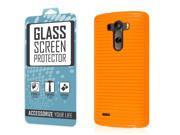 G3 Case Tempered GLASS Screen Protector Combo Orange Slim Fit TPU Case