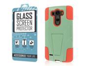 G3 Case Tempered GLASS Screen Protector Combo Coral Mint Dual Layered Tough Case