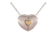Heart of Gold Collection Chain Necklace 14k Gold Plated Silver Pendant Satin
