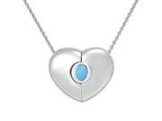 Classics Heart Womans Necklace Sterling Silver Pendant Turquoise