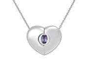 Classics Heart Womans Necklace Sterling Silver Pendant Alexandrite Gemstone