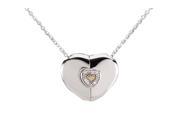 Heart of Gold Collection Necklace 14k Gold Plated Silver Pendant Diamond Bezel