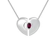 Classics Heart Womans Necklace Sterling Silver Pendant Garnet Gemstone