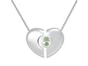 Classics Heart Womans Necklace Sterling Silver Pendant Peridot Spinel