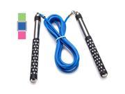 Dyna Pro Jump Rope Aluminum Handles with Blue 10 Adjustable PVC Cable Home Gym Workout Training