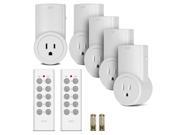 Etekcity BH9938U 5 2 5 Pack Self Learning Wireless Remote Control AC Electrical Power Outlet Switch with Two Remotes
