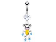 Navel ring with dangling teddy bear Navel ring with dangling teddy bear
