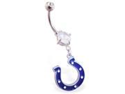 Indianapolis Colts official licensed NFL football belly ring