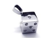 Stainless steel jeweled dice pendant
