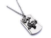 Alloy necklace with dragon dog tag pendant
