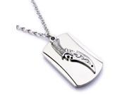 Silver alloy necklace with knife dog tag pendant