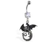 Navel ring with dangling dragon