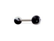 Straight barbell with acrylic ying yang balls 14 ga