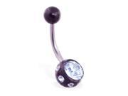 Belly ring with multi studded CZ ball Color clear B