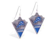 MsPiercing Sterling Silver Earrings with offical licensed NFL charm Detroit Lions