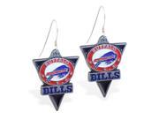 MsPiercing Sterling Silver Earrings with offical licensed NFL charm Buffalo Bills
