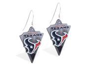 MsPiercing Sterling Silver Earrings with offical licensed NFL charm Houston Texans